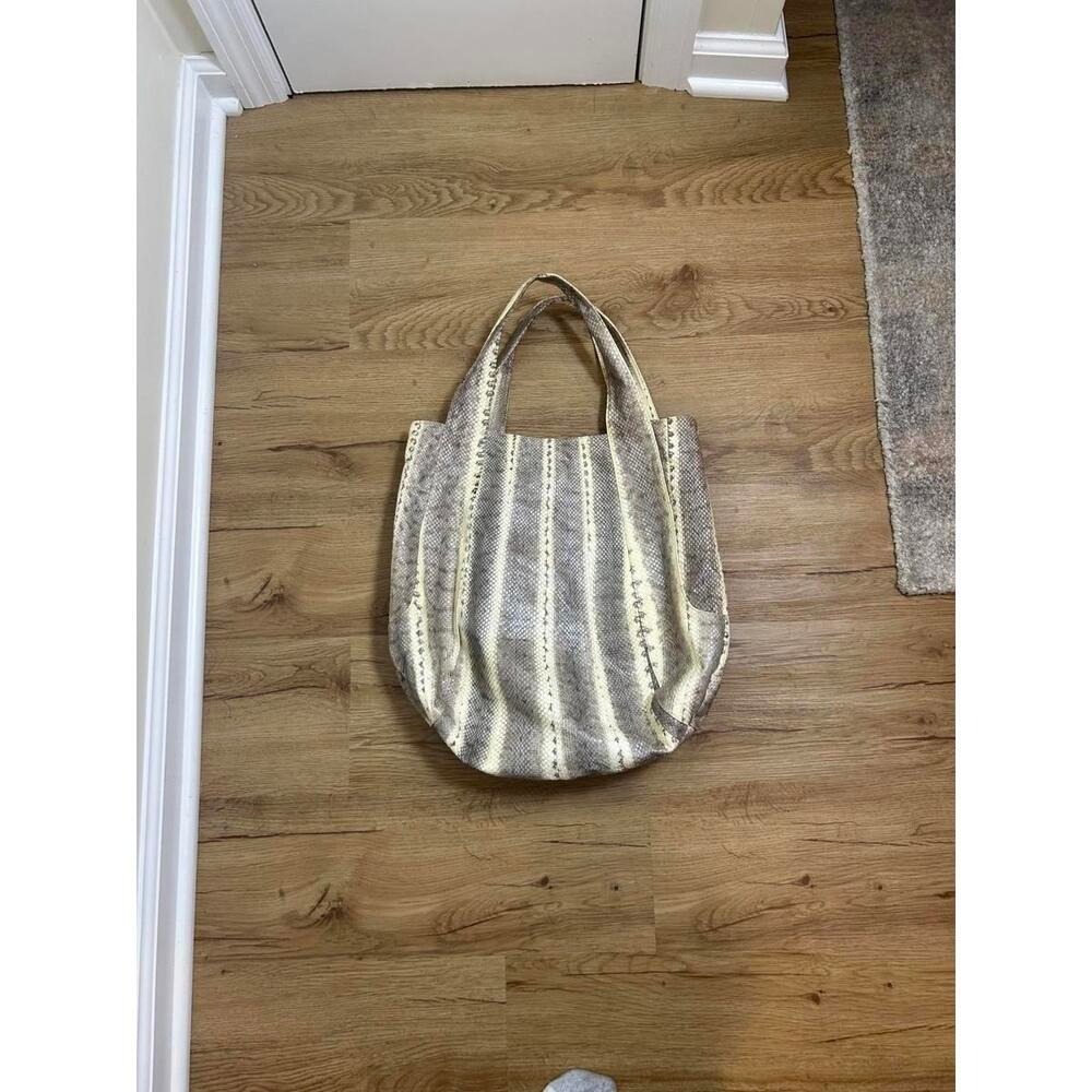 Beirn Designer Leather Snakeskin Tote Bag Lined Medium Size - Picture 8 of 8